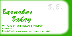 barnabas bakay business card
