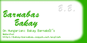 barnabas bakay business card